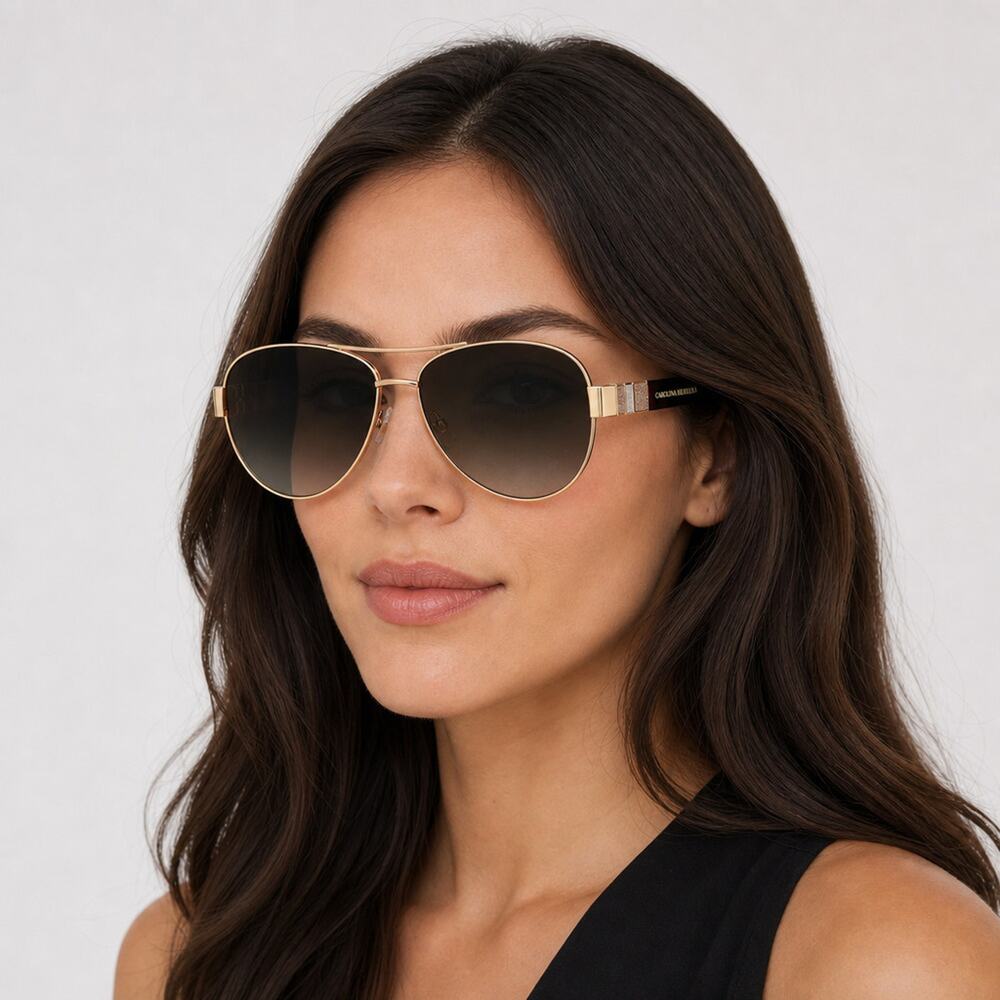 NEW Carolina Herrera HER 0135/S 0000HA Rose Gold Sunglasses authentic